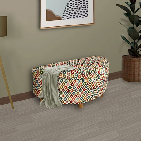 Banqueta Moon Media Luna Gobelino 100x42cm Multicolor con Baul - Sofas y Poltronas | Bylmo