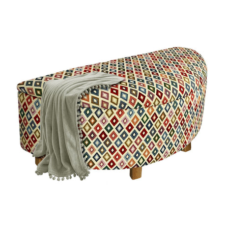 Banqueta Moon Media Luna Gobelino 100x42cm Multicolor con Baul - Sofas y Poltronas | Bylmo