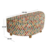 Banqueta Moon Media Luna Gobelino 100x42cm Multicolor con Baul - Sofas y Poltronas | Bylmo