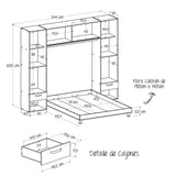 Combo Cama y Closet Double Life Duna 148x21.5cm para Cama Doble 140x190cm - CAMAS | Bylmo
