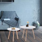 Set X2 Mesas de Centro Bolillo Blanco 45x40cm Circular - Mesas de Centro | Bylmo