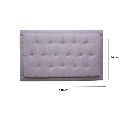 Cabecero Flotante Kaser Gris Claro 140x60cm Para Cama Doble - Cabeceros | Bylmo