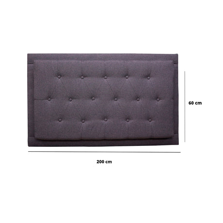 Cabecero Flotante Kaser Gris Oscuro 200x60cm Para Cama King - Cabeceros | Bylmo