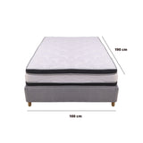 Combo Base Cama y Colchón Blaser Gris Claro 100x190cm Sencillo - Camas | Bylmo