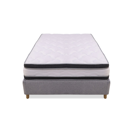 Combo Base Cama y Colchón Blaser Gris Claro 140x190cm Doble - Camas | Bylmo