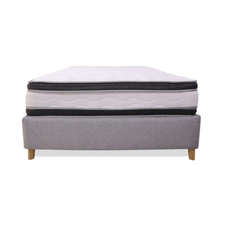 Combo Base Cama y Colchón Blaser Gris Claro 140x190cm Doble - Camas | Bylmo