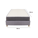 Combo Base Cama y Colchón Tanner Gris Claro 100x190cm Sencillo - Camas | Bylmo