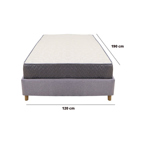 Combo Base Cama y Colchón Tanner Gris Claro 120x190cm Semidoble - Camas | Bylmo