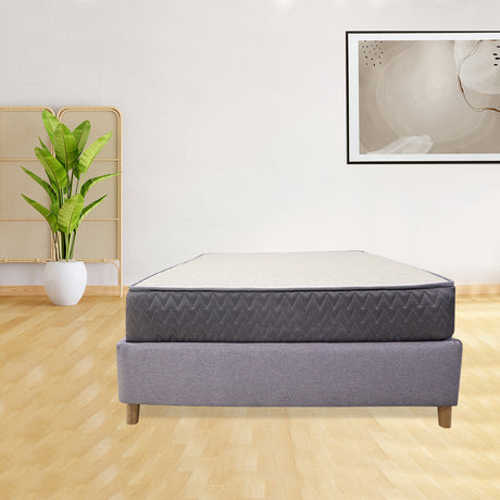 Combo Base Cama y Colchón Tanner Gris Claro 140x190cm Doble - Camas | Bylmo