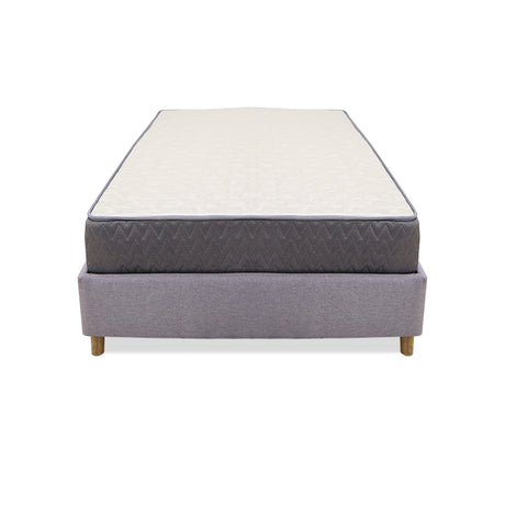 Combo Base Cama y Colchón Tanner Gris Claro 140x190cm Doble - Camas | Bylmo