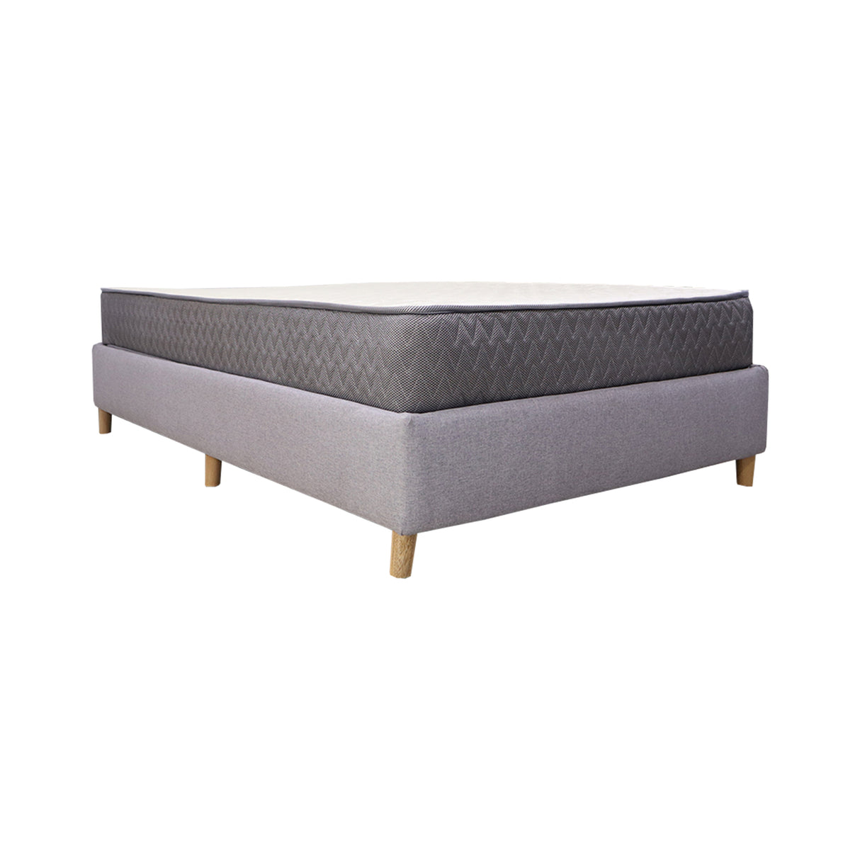 Combo Base Cama y Colchón Tanner Gris Claro 140x190cm Doble - Camas | Bylmo