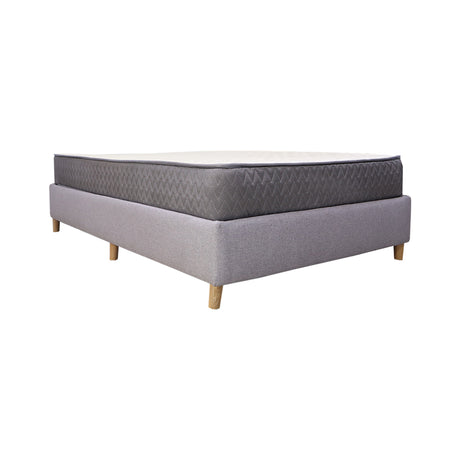Combo Base Cama y Colchón Tanner Gris Claro 140x190cm Doble - Camas | Bylmo
