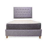 Combo Base Cama y Colchón Tanner Gris Claro 100x190cm Sencillo con Espaldar - Camas | Bylmo