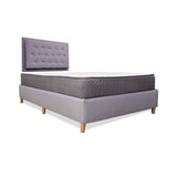 Combo Base Cama y Colchón Tanner Gris Claro 140x190cm Doble con Espaldar - Camas | Bylmo