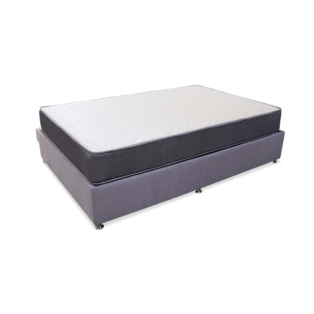 Combo Cama Tarima y Colchón Tanner Gris Claro 100x190cm Sencillo - Camas | Bylmo