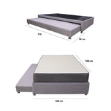 Combo Cama Tarima y Colchón Tanner Gris Claro 100x190cm Sencillo - Camas | Bylmo