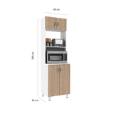 Alacena Anfesa Blanco Nevado 60X200cm con Patas - Alacenas y Muebles Microondas | Bylmo