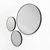 Set x 3 Espejos Visee Redondo Negro 60x60cm con Marco Metálico - Espejos Decorativos | Bylmo