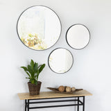 Set x 3 Espejos Visee Redondo Negro 60x60cm con Marco Metálico - Espejos Decorativos | Bylmo