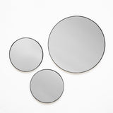 Set x 3 Espejos Visee Redondo Negro 60x60cm con Marco Metálico - Espejos Decorativos | Bylmo