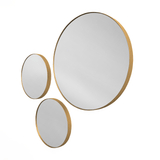 Set x 3 Espejos Visee Redondo Dorado 60x60cm con Marco Metálico - Espejos Decorativos | Bylmo