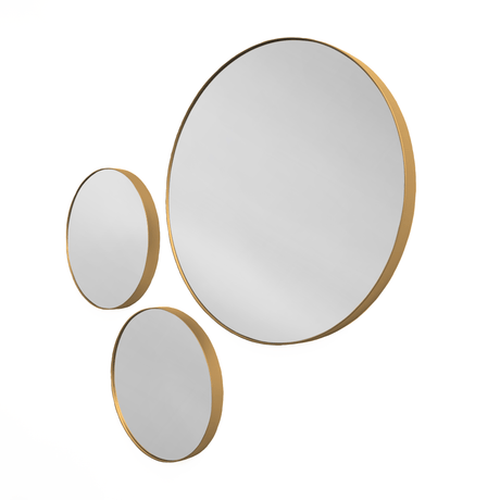 Set x 3 Espejos Visee Redondo Dorado 60x60cm con Marco Metálico - Espejos Decorativos | Bylmo