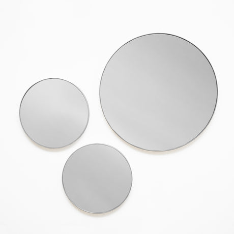 Set x 3 Espejos Visee Redondo Plata 60x60cm con Marco Metálico - Espejos Decorativos | Bylmo