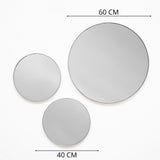 Set x 3 Espejos Visee Redondo Plata 60x60cm con Marco Metálico - Espejos Decorativos | Bylmo