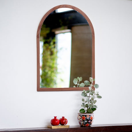 Espejo Visee Arco Superior Tabaco 80x120cm con Marco en Madera - Espejos Decorativos | Bylmo