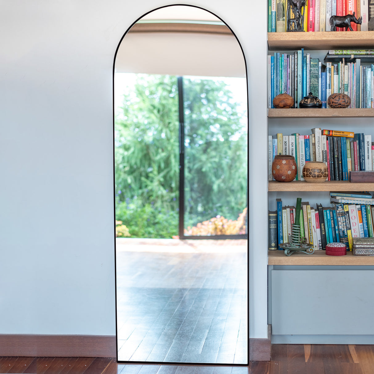 Espejo Ibiza Arco Superior Negro 60x160cm con Marco Metálico - Espejos Decorativos | Bylmo