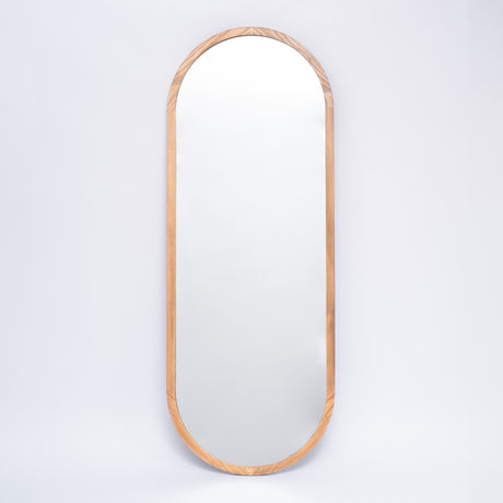 Espejo Arya Ovalado 60x160cm con Marco en Madera Clara Natural - Espejos Decorativos | Bylmo
