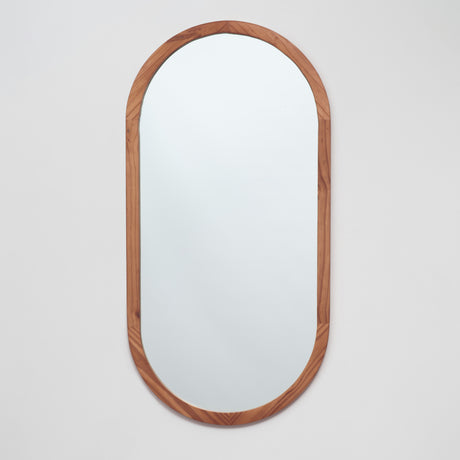 Espejo Visee Ovalado Tabaco 40x80cm con Marco en Madera - Espejos Decorativos | Bylmo
