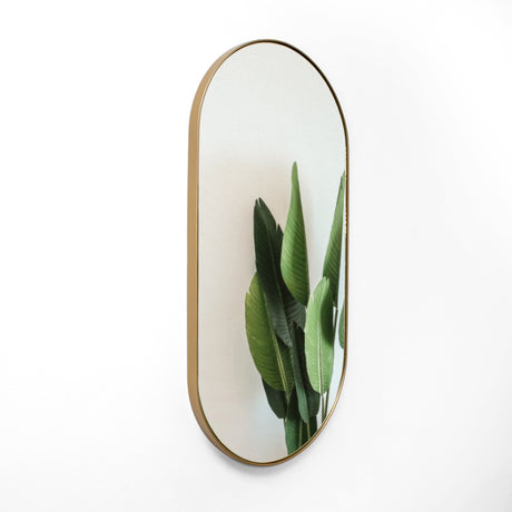 Espejo Visee Ovalado Dorado 40x80cm con Marco Metálico - Espejos Decorativos | Bylmo