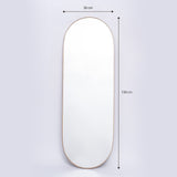 Espejo de Pared Plata 50x150cm Ovalado con Marco Metalico - ESPEJOS DE PARED | Bylmo