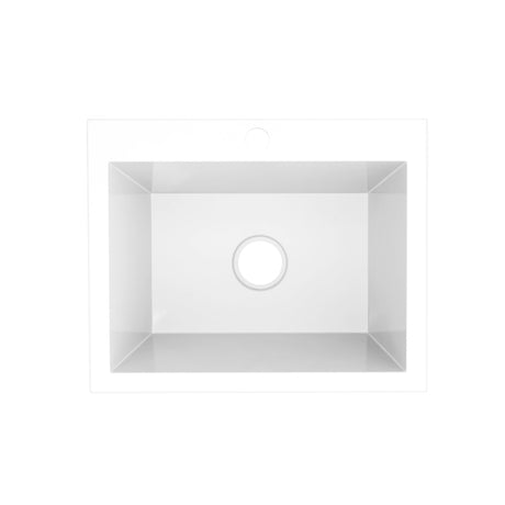 Lavaplatos Koa Sencillo Blanco Brillante 51x22cm Sobrepuesto - Lavaplatos | Bylmo