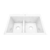 Lavaplatos Koa Doble Blanco Brillante 56x25.6cm Sobrepuesto - Lavaplatos | Bylmo