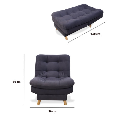Poltrona Hofmann Gris 70x90cm Reclinable - Sofas y Poltronas | Bylmo