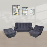 Sala Hauser Gris 185x90cm con Sofacama y Dos Sillas - Sofas y Poltronas | Bylmo