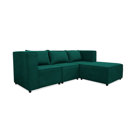 Sofá en L Hofer Verde 70x75cm Modular de Cuatro Puestos - Sofas y Poltronas | Bylmo