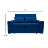 Sofacama Hofer Azul Petróleo 170x94cm de Dos Puestos - Sofas y Poltronas | Bylmo