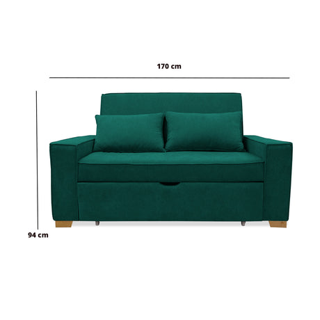 Sofacama Hofer Verde 170x94cm de Dos Puestos - Sofas y Poltronas | Bylmo