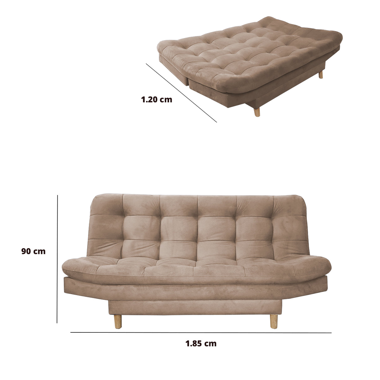 Sofacama Hofmann Camel 185x90cm de Tres Puestos - Sofas y Poltronas | Bylmo