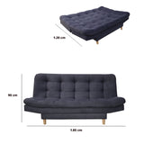 Sofacama Hofmann Gris 185x90cm de Tres Puestos - Sofas y Poltronas | Bylmo