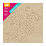 Kit Cuadro Para Pintar Natural 24x24cm De Sirena - Cuadros | Bylmo