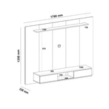 Panel de TV Nevada Pino 140x18cm Para TV de 75 Pulgadas - Muebles de TV | Bylmo