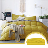 Edredón Ondino Mostaza Gris Claro Para Cama Queen 160x190cm - Tendidos y Cubrelechos | Bylmo
