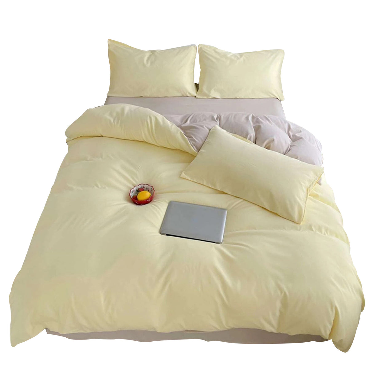Duvet Lilis Amarillo Beige Para Cama Semidoble 120x190cm - Tendidos y Cubrelechos | Bylmo