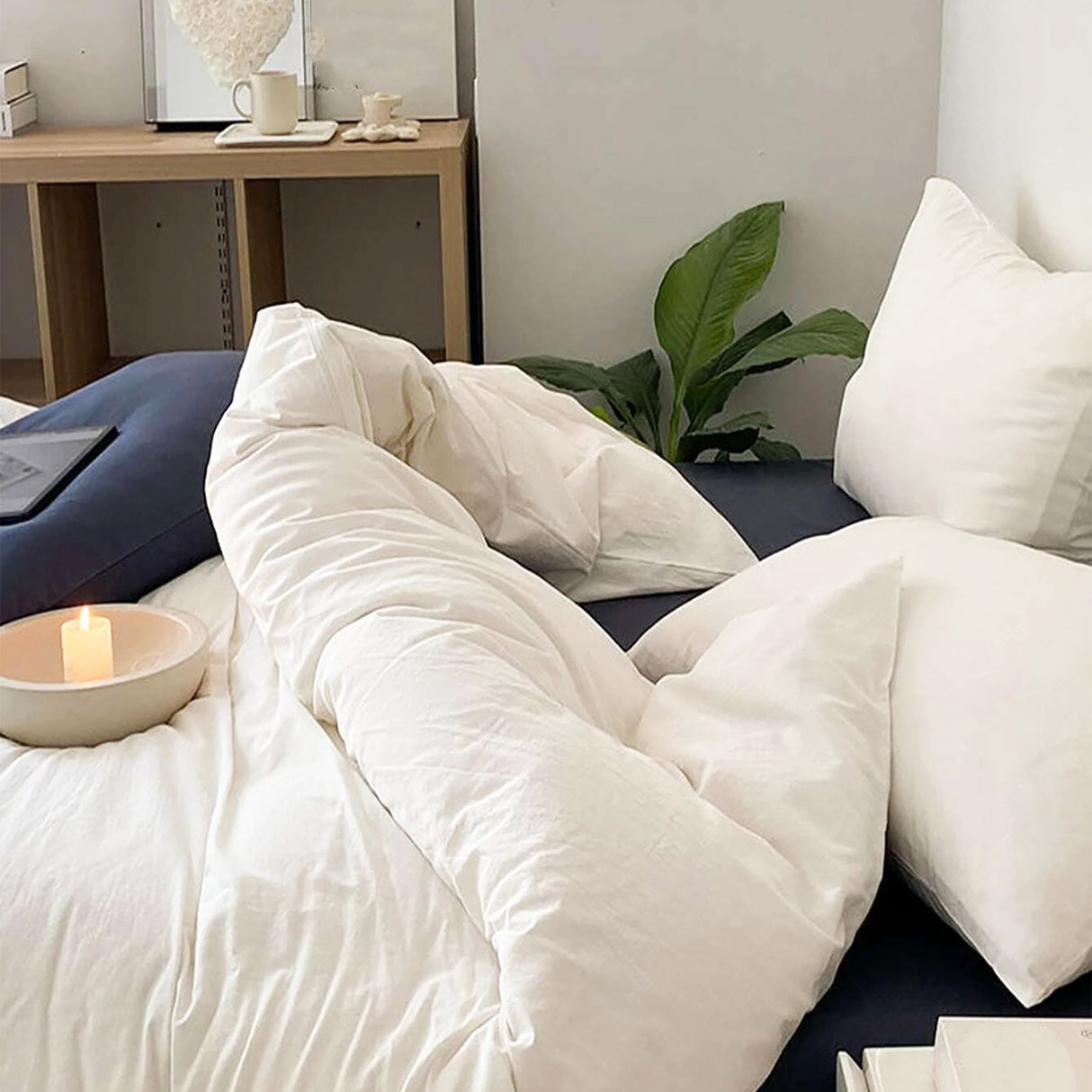 Duvet Lilis Blanco Para Cama Queen 160x190cm - Tendidos y Cubrelechos | Bylmo