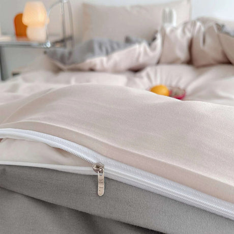 Duvet Lilis Crema Gris Para Cama Sencilla 90x190cm - Tendidos y Cubrelechos | Bylmo
