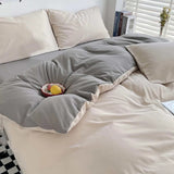Duvet Lilis Crema Gris Para Cama Semidoble 120x190cm - Tendidos y Cubrelechos | Bylmo